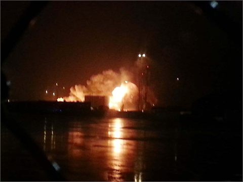 Brand på industri i Halmstad