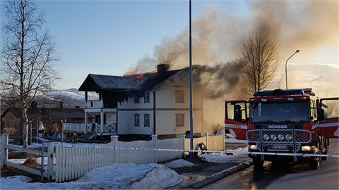 Kraftig villabrand i Gällivare