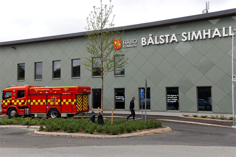 Gaslarm på badhus i Bålsta