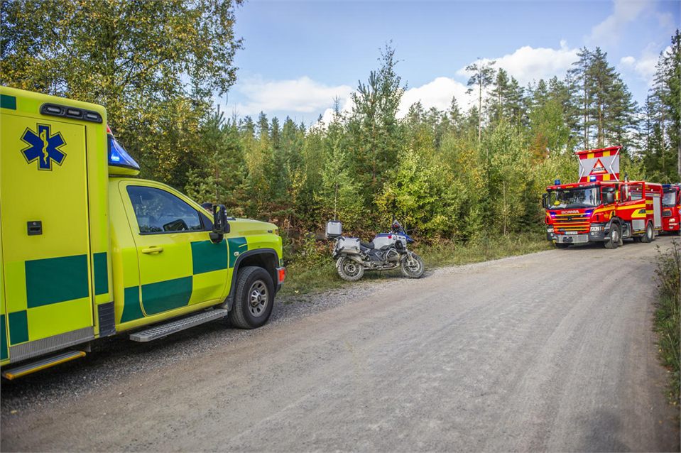 En till sjukhus efter mc-olycka