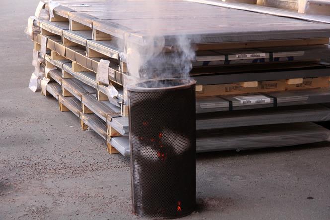 Brand i industrilokal i Trans