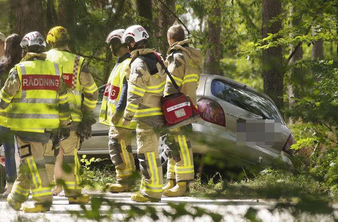 Personbil krde in i trd utanfr Karlskrona