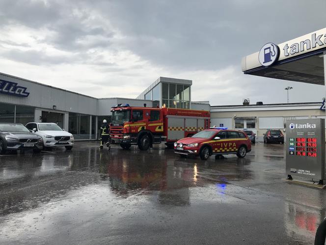 Larm om vattenskada p Bilia
