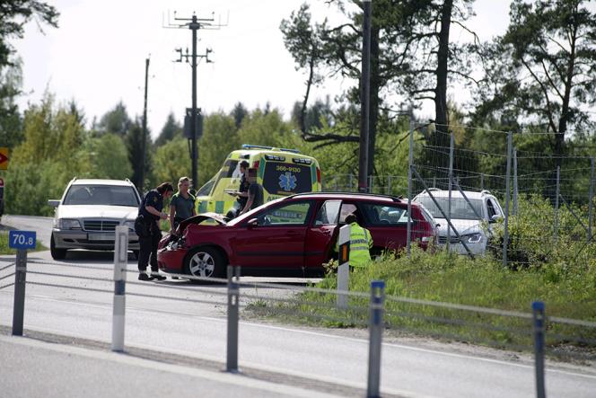 Flera bilar i krock i utanfr Karlskrona