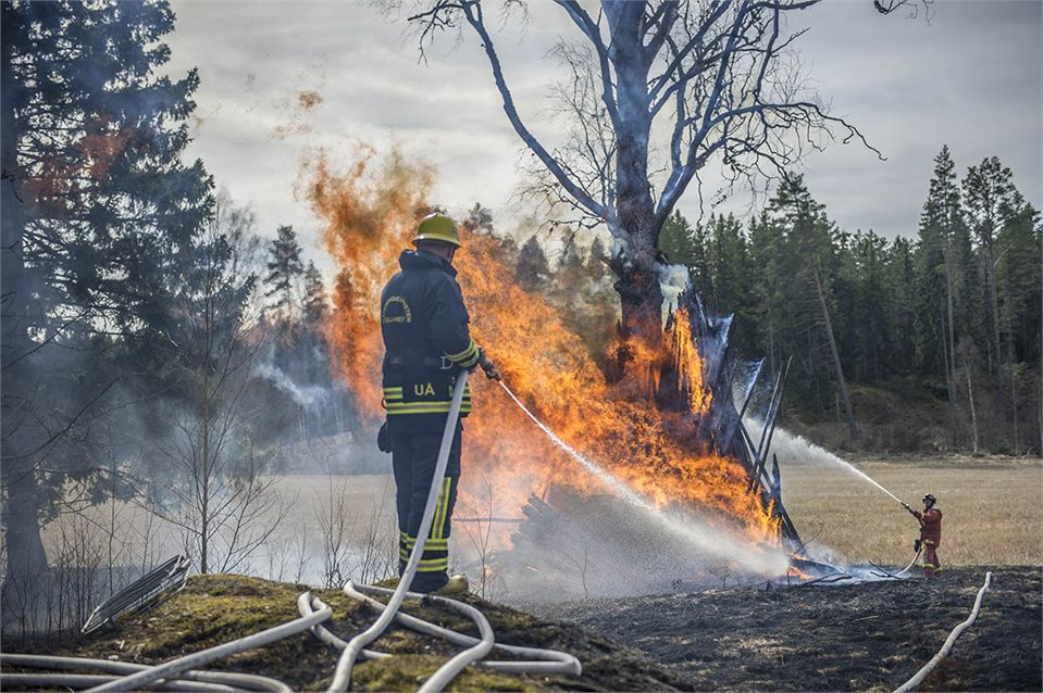 Gräsbrand spred sig i Möklinta