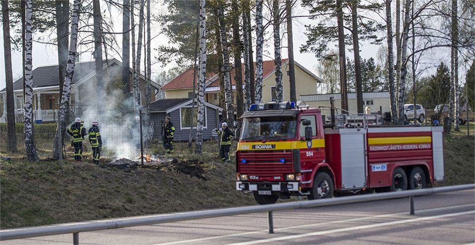 Gräsbrand i Hedemora
