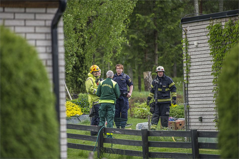 Brand i garagevägg i Avesta
